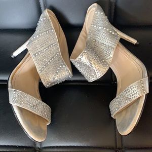 Caparros Silver Heels Size 8